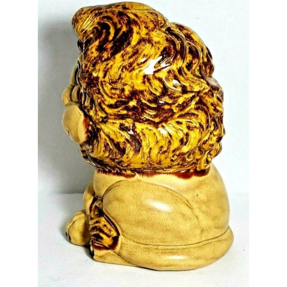 VTG, Artisan Hobbyist Lion Bank Animal Figurine Brown Ceramic 1974 Kitschy Retro - Picture 4 of 6